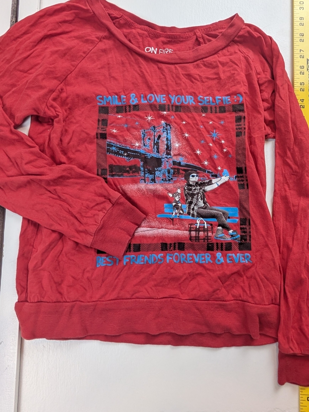 On Fire Men’s Red Graphic Sweatshirt - Best Friends Design